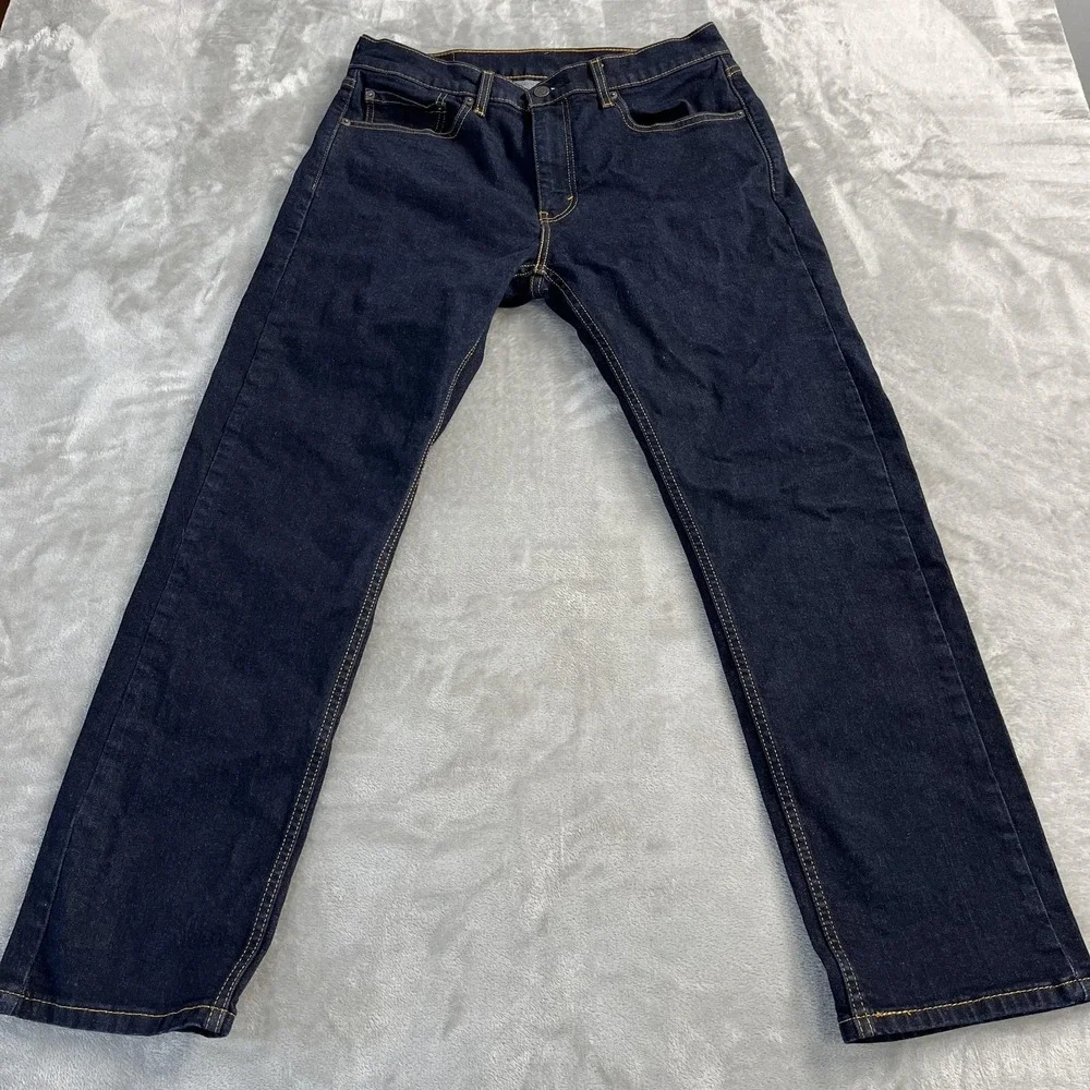 Levi's 506 Straight Jeans Mens 33x30 Blue Dark Wash Stretch Denim‎ Classic Fit